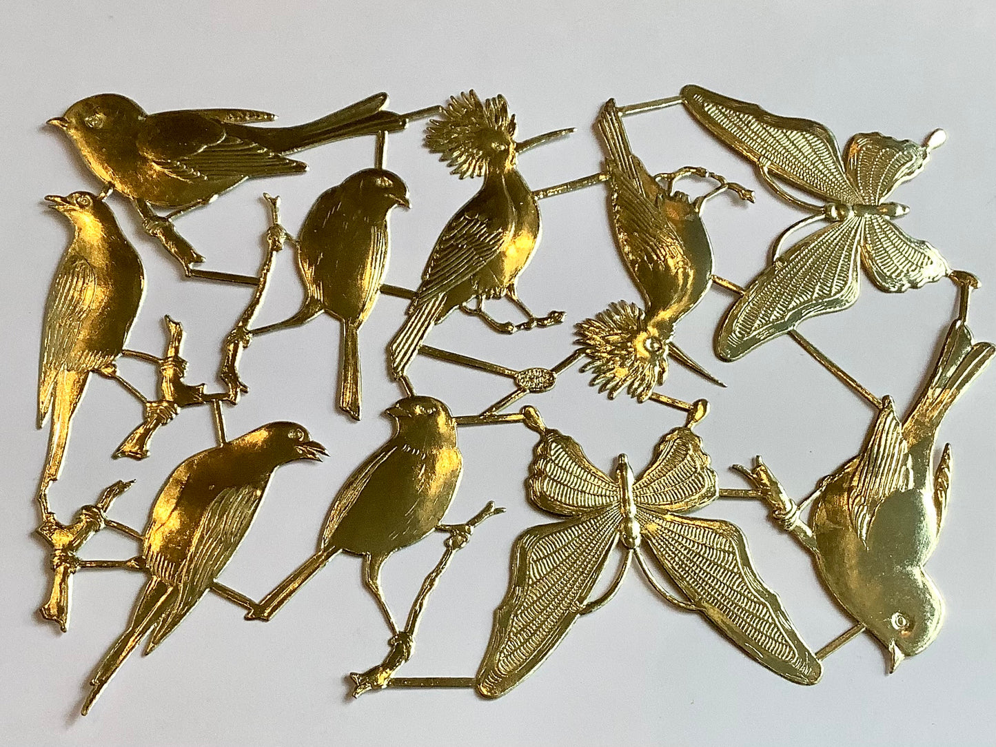 Dresdner Ornamente 8 Vögel 2 Falter (Papier) 1143°