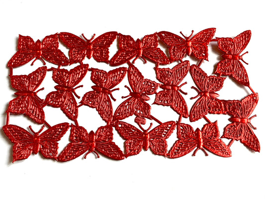 Dresdner Ornamente 16 Schmetterlinge rot (Papier) 1134