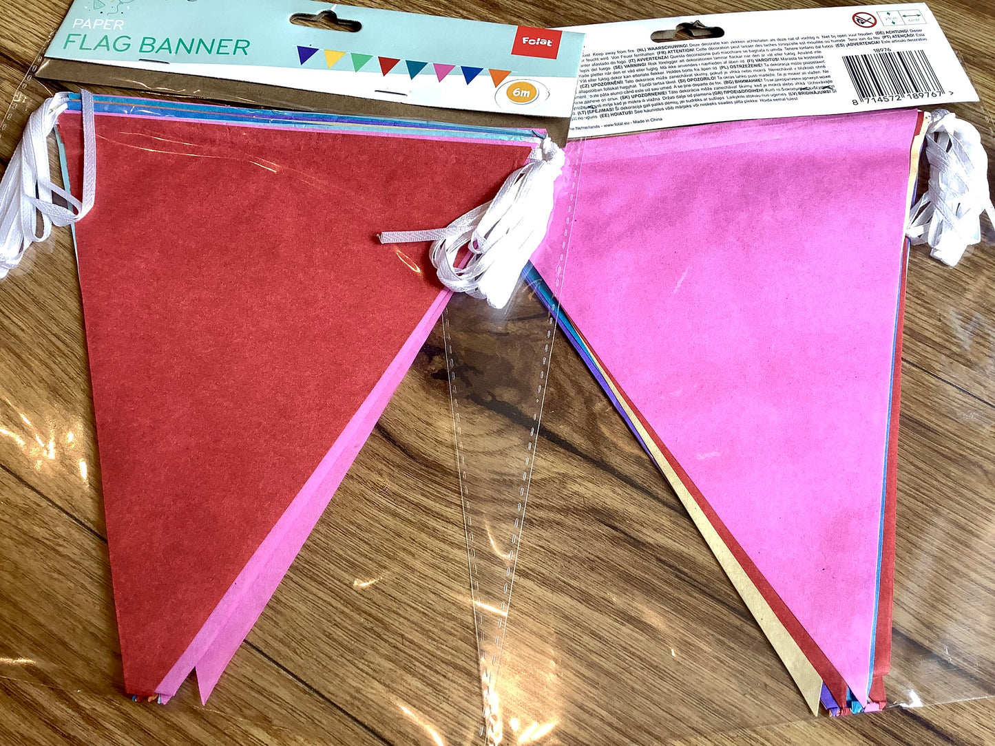 Papier-Girlande Wimpel bunt 6m