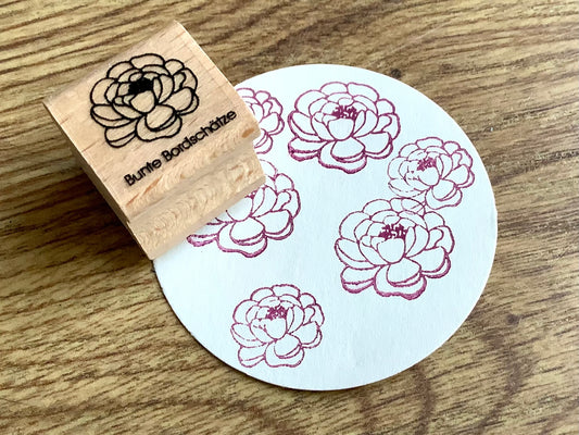Holzstempel Pfingstrose 2x2xm (Bunte Bordschätze)