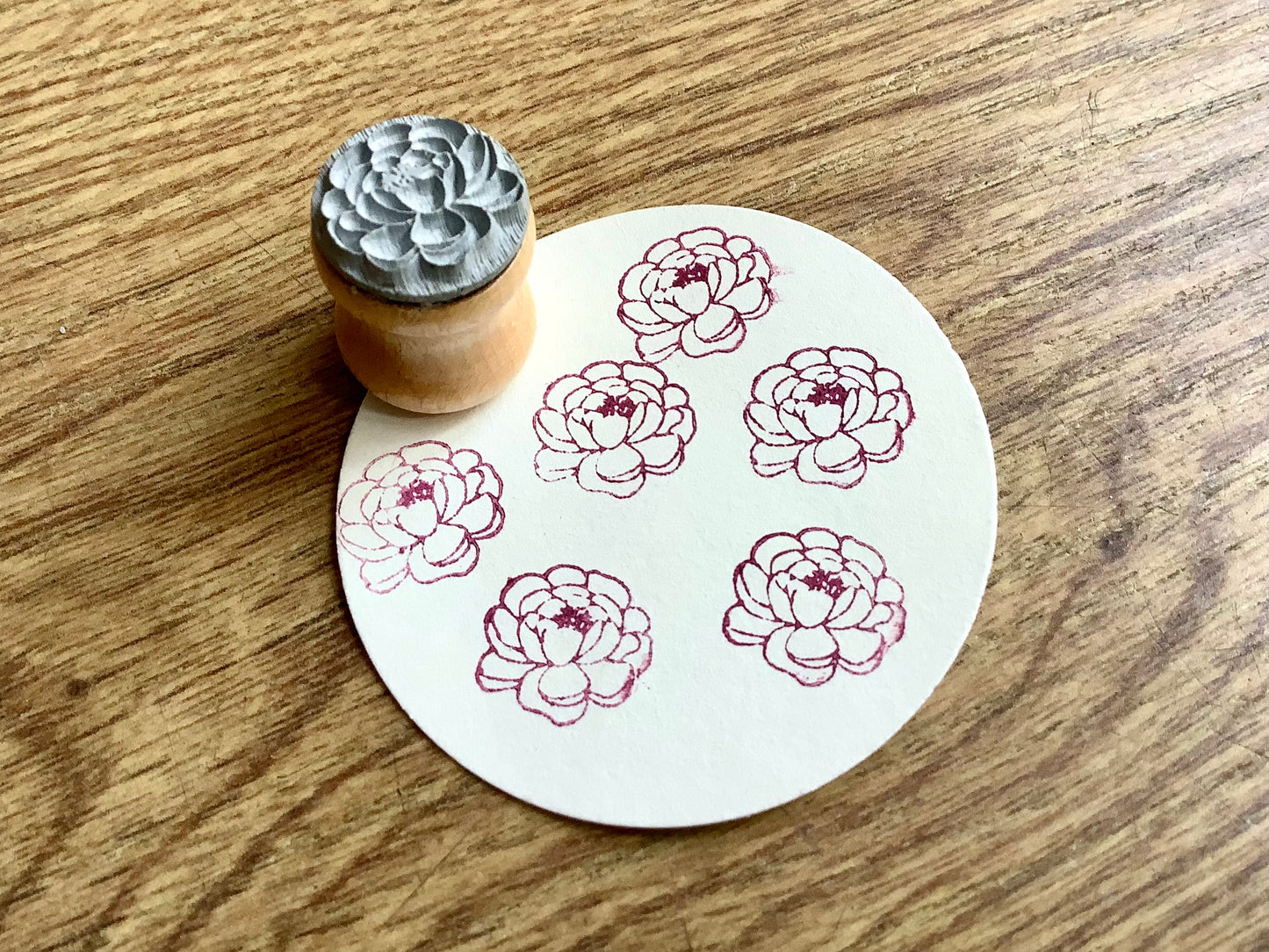 Holzstempel mini Pfingstrose (Bunte Bordschätze)