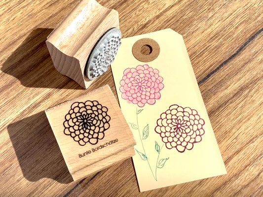 Holzstempel Dahlie 3x3cm (Bunte Bordschätze)