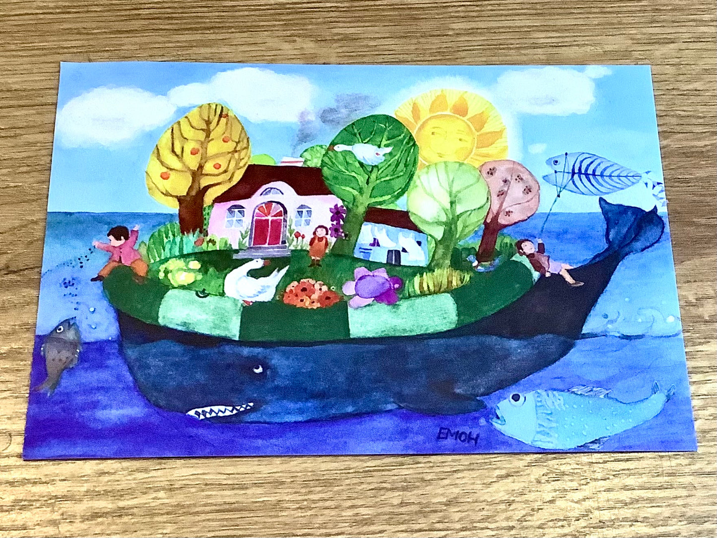 Postkarte Wunschtrum Wal (Schnurverlag)