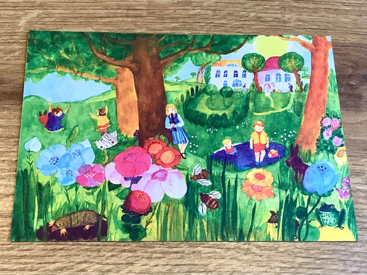 Postkarte Sommertag Garten (Schnurverlag)
