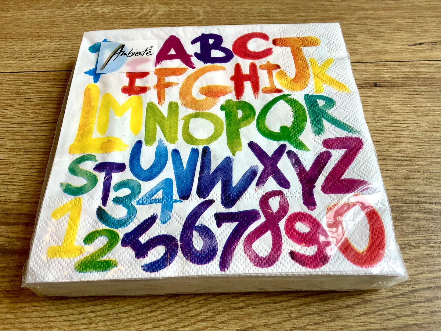 Servietten zum Schulanfang bunte Buchstaben