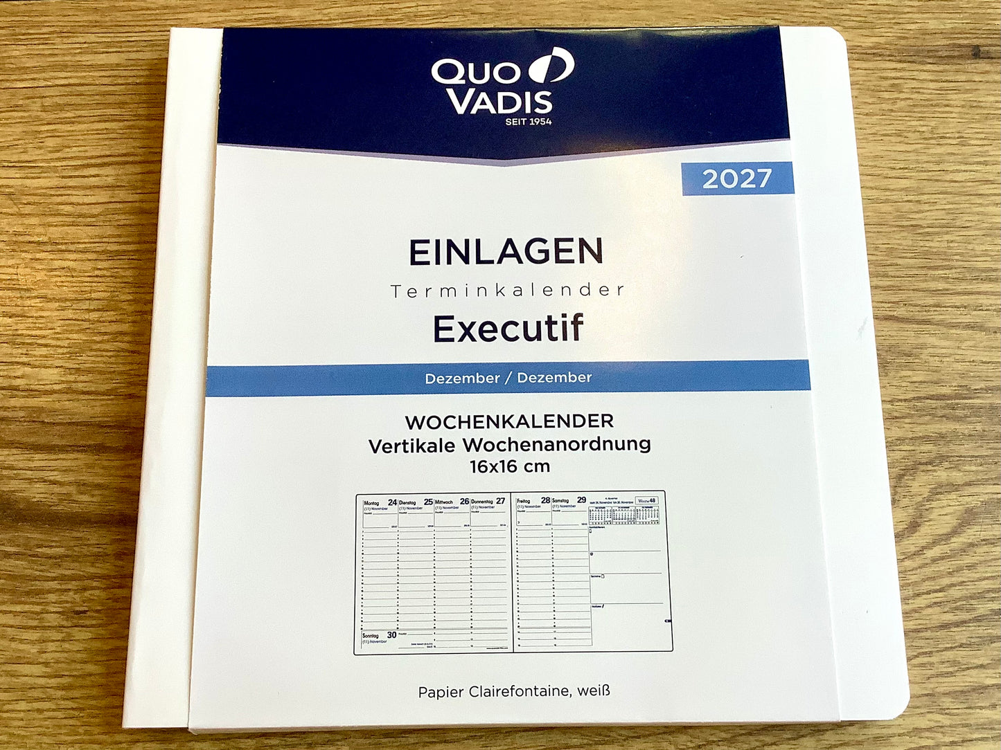 Wochenkalender Einlage Executif 16x16cm Quo Vadis 2027