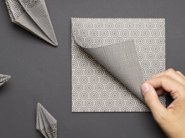 Faltpapier Origami Net&Ciircles sw 15x15 - Polly Paper - Umweltfreundliche Schreibwaren