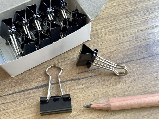 Foldback Clips 12x 19mm schwarz - Polly Paper - Umweltfreundliche Schreibwaren