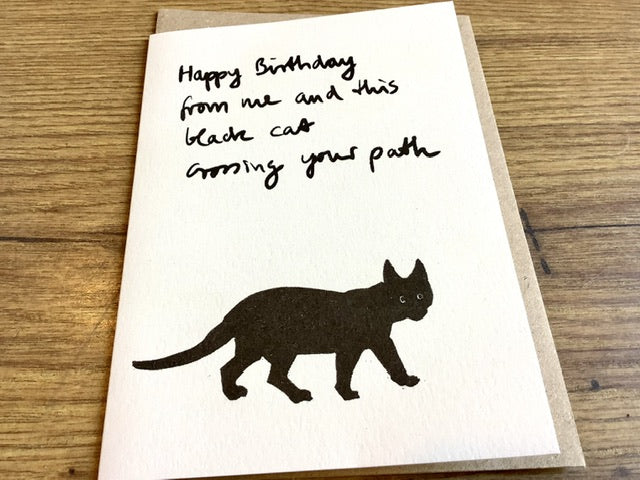 Briefkarte Schwarze Katze Birthday (Superjuju) - Polly Paper - Umweltfreundliche Schreibwaren