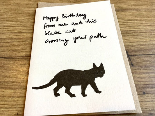 Briefkarte Schwarze Katze Birthday (Superjuju) - Polly Paper - Umweltfreundliche Schreibwaren