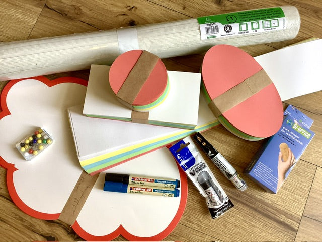 Moderationspapier Überschriftenstreifen 51cmx10cm 5 Farben - Polly Paper - Umweltfreundliche Schreibwaren