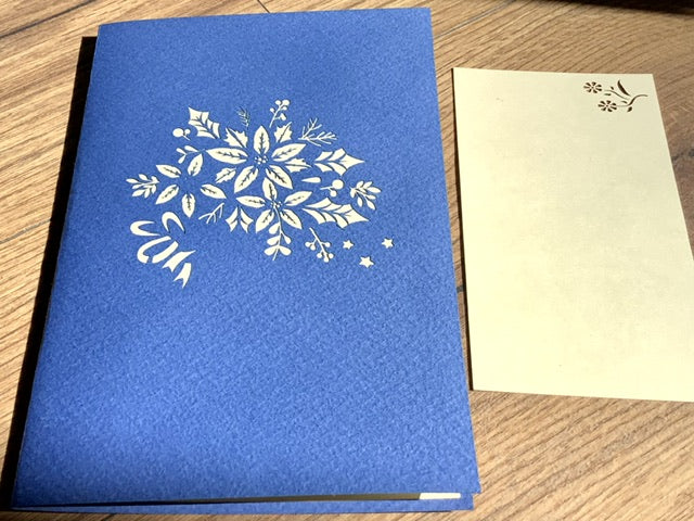 3D-Karte Blaue Blumen - Polly Paper - Umweltfreundliche Schreibwaren
