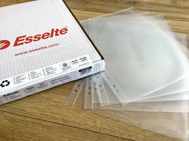 Prospekthüllen recycelt 100 Esselte A4 genarbt matt 0,07mm