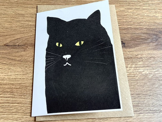 Briefkarte Schwarze Katze (Superjuju) - Polly Paper - Umweltfreundliche Schreibwaren