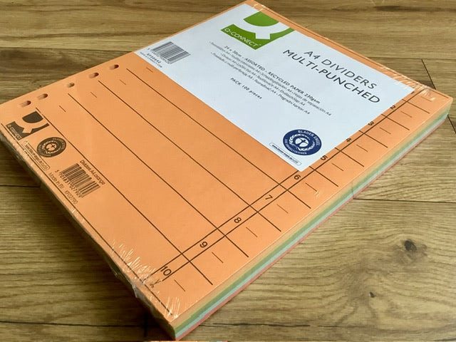 Trennblätter 100 sortiert A4 RC-Karton - Polly Paper - Umweltfreundliche Schreibwaren