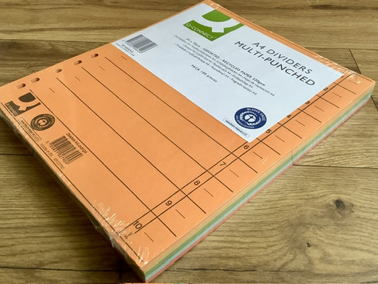 Trennblätter 100 sortiert A4 RC-Karton - Polly Paper - Umweltfreundliche Schreibwaren