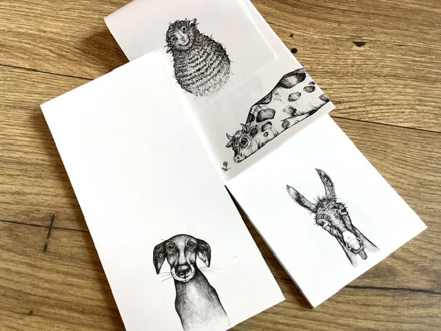 Notizblock Tiere 8x17cm lang Ligarti° - Polly Paper - Umweltfreundliche Schreibwaren