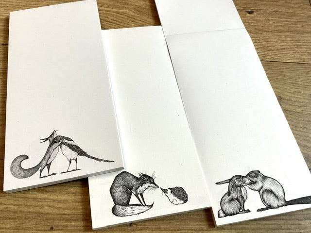 Notizblock Tiere 8x17cm lang Ligarti° - Polly Paper - Umweltfreundliche Schreibwaren