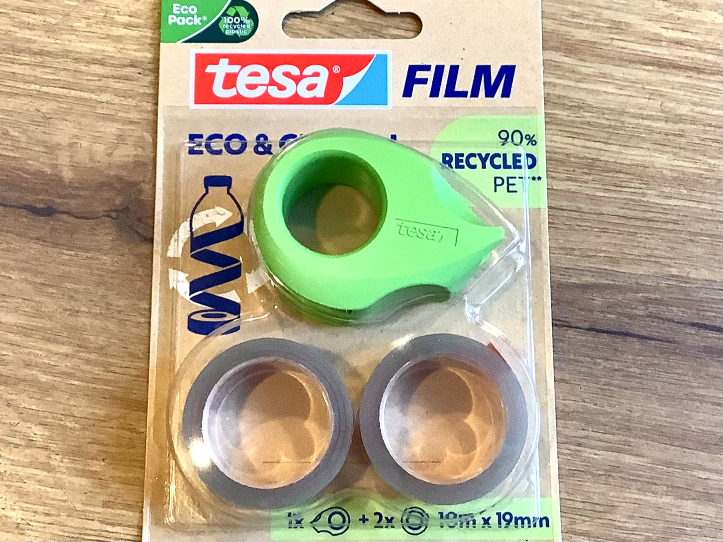 Tesa-Set Abroller + 2 Rollen Eco - Polly Paper - Umweltfreundliche Schreibwaren