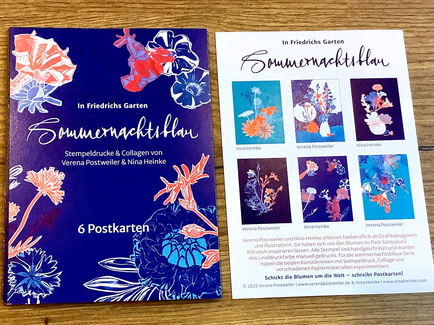 Postkarten-Set 6 Sommernachtsblau (Friedrichs Garten)