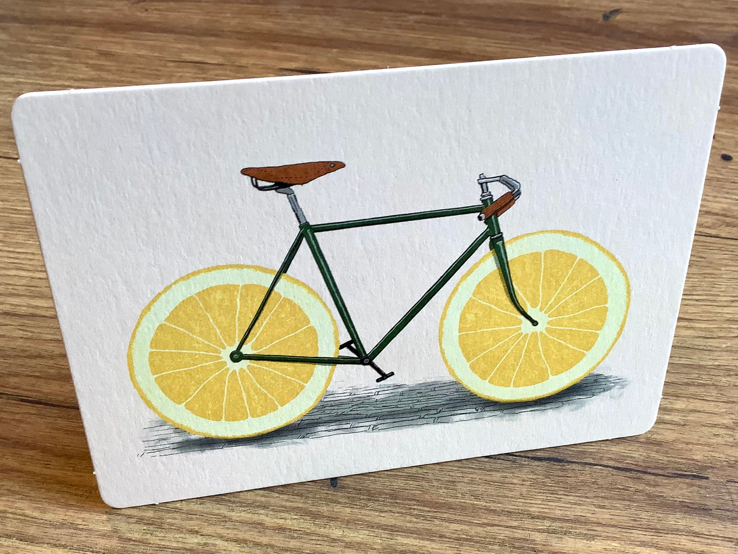 Aufstell-Karte "Zest" (Zitronen-Fahrrad)