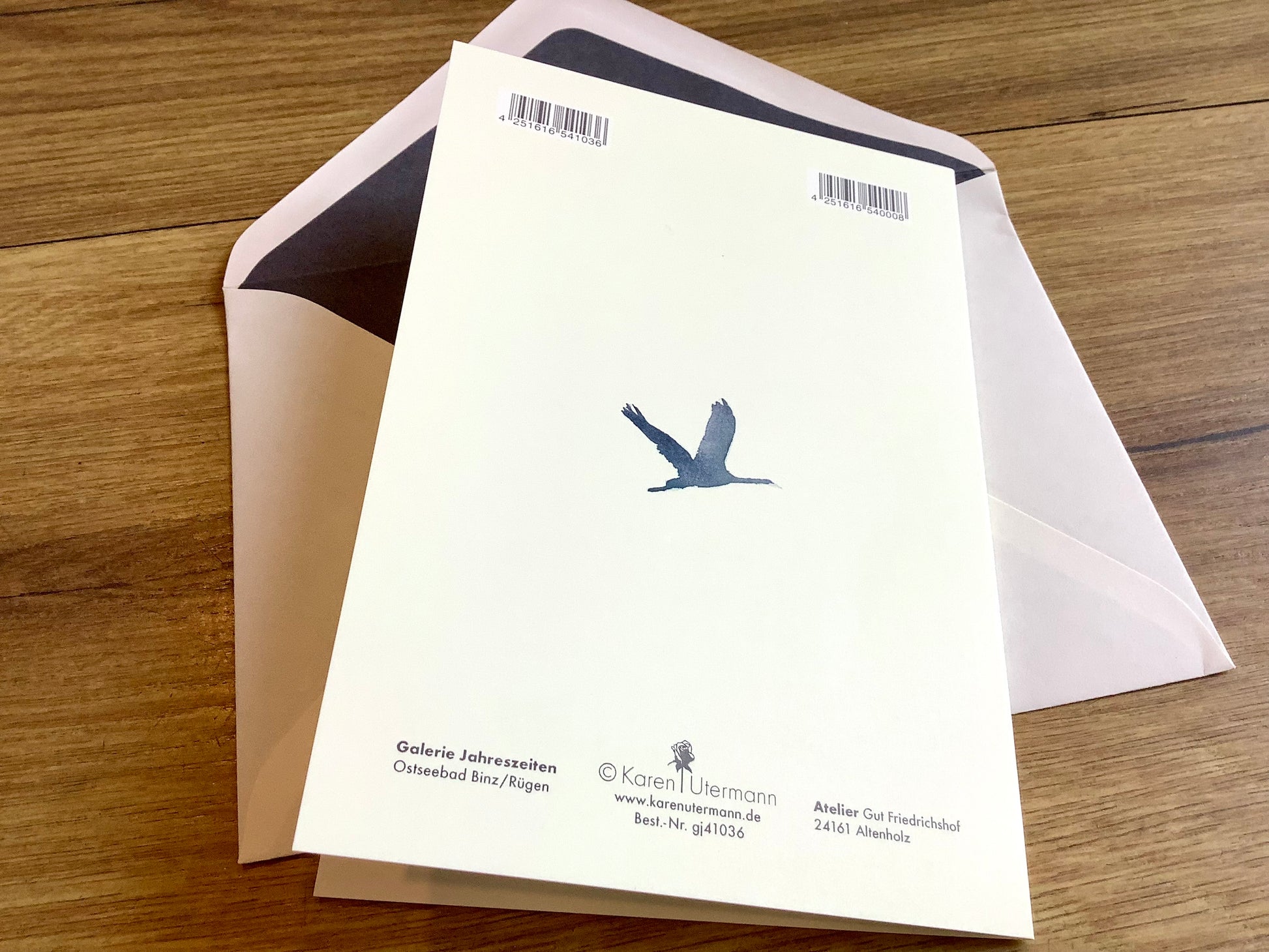 Briefkarte Kranich Trauer Gandhi-Zitat - Polly Paper - Umweltfreundliche Schreibwaren