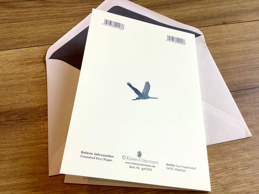 Briefkarte Kranich Trauer Gandhi-Zitat - Polly Paper - Umweltfreundliche Schreibwaren