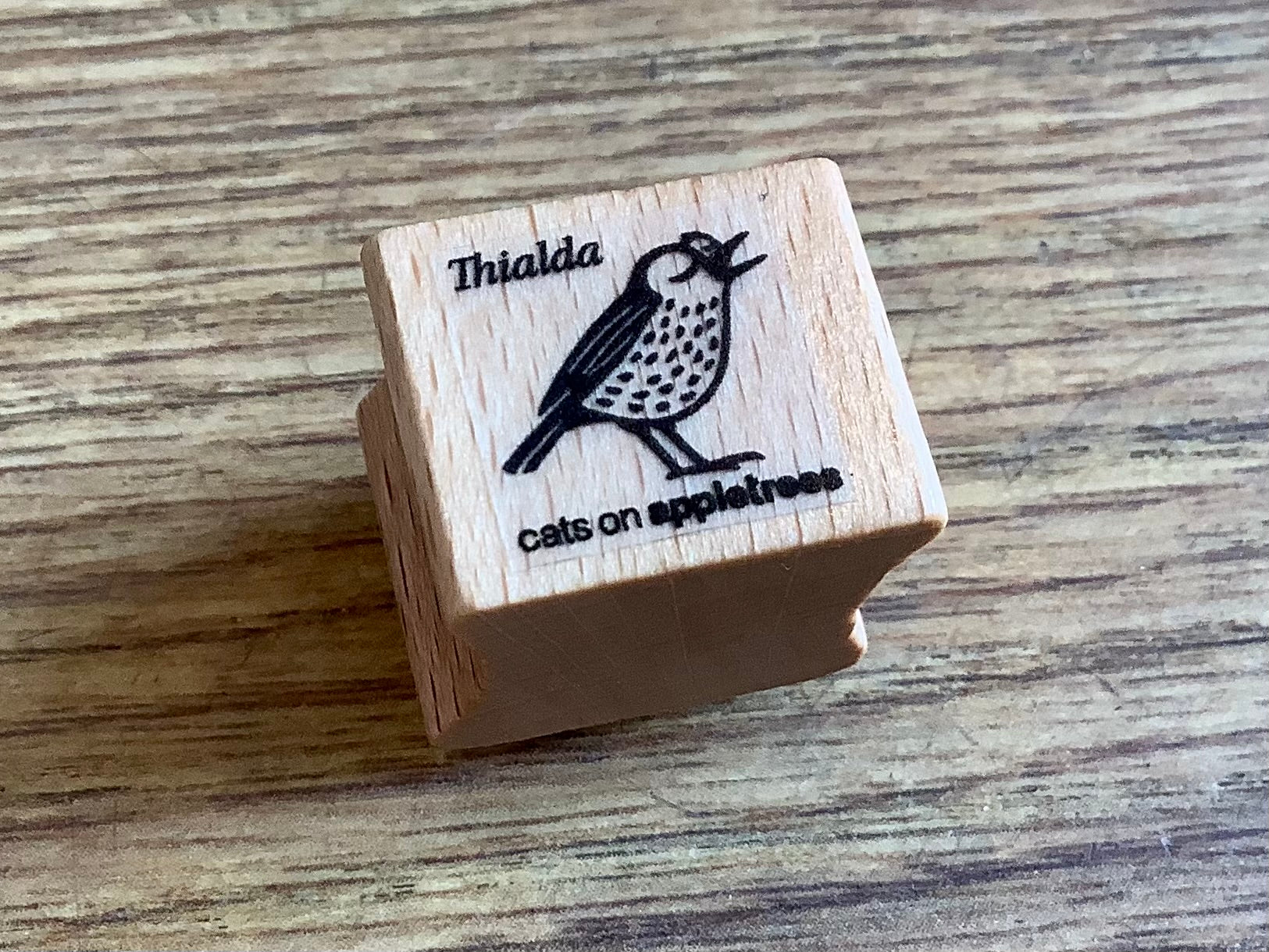 Mini-Stempel Drossel Thialda (Cats on appletrees) - Polly Paper - Umweltfreundliche Schreibwaren