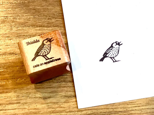 Mini-Stempel Drossel Thialda (Cats on appletrees) - Polly Paper - Umweltfreundliche Schreibwaren