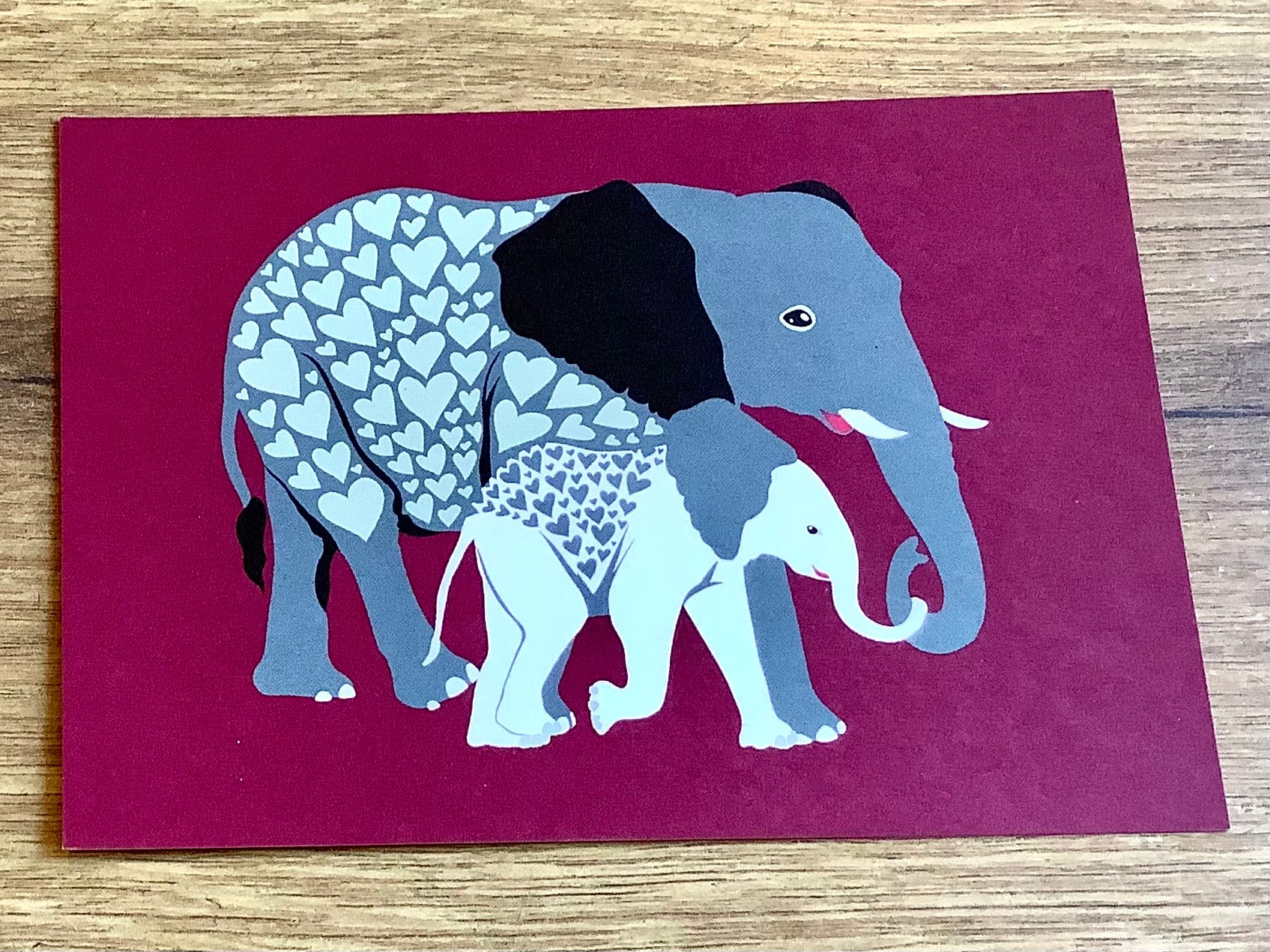 Postkarte Elefanten (Martha von Maydell) - Polly Paper - Umweltfreundliche Schreibwaren