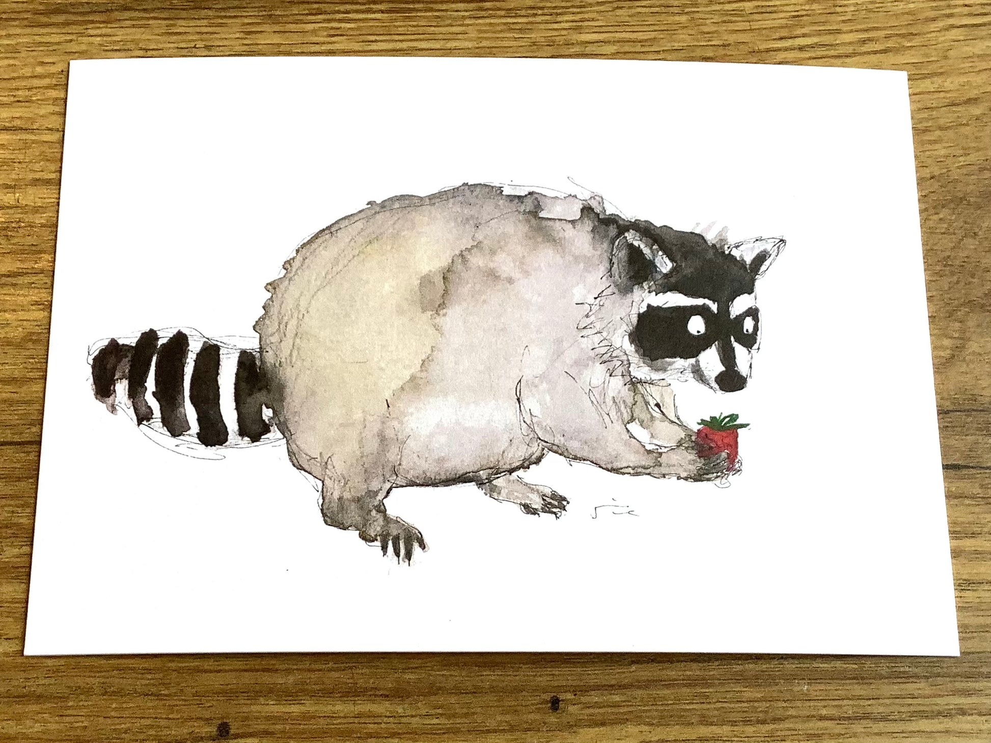 Postkarte Waschbär (JustinTime) - Polly Paper - Umweltfreundliche Schreibwaren