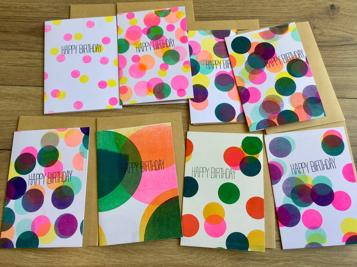 Briefkarte Happy Birthday Dots SJJ Punkte