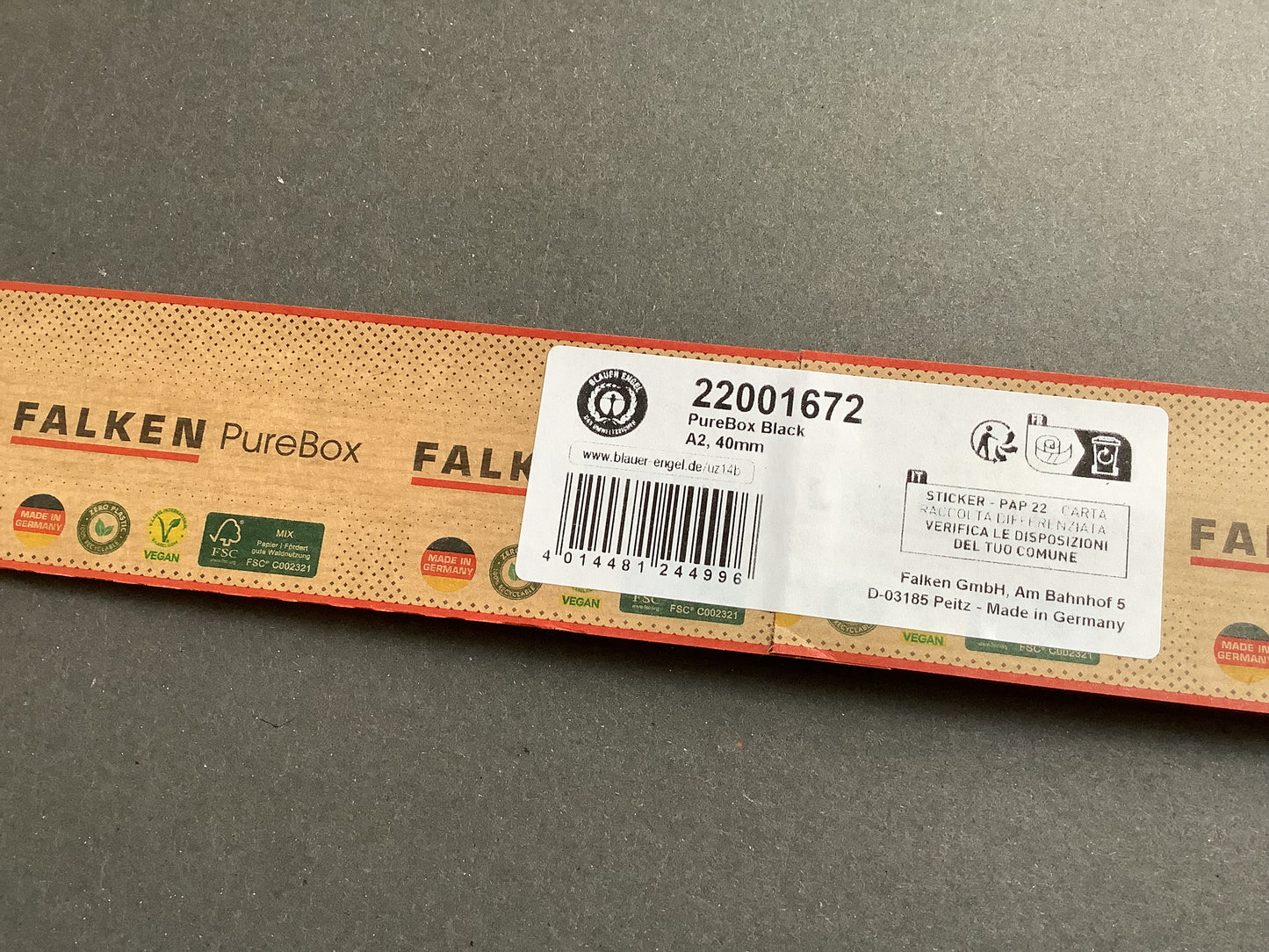 Purebox A2 flach Falken Schachtel schwarz 44x62