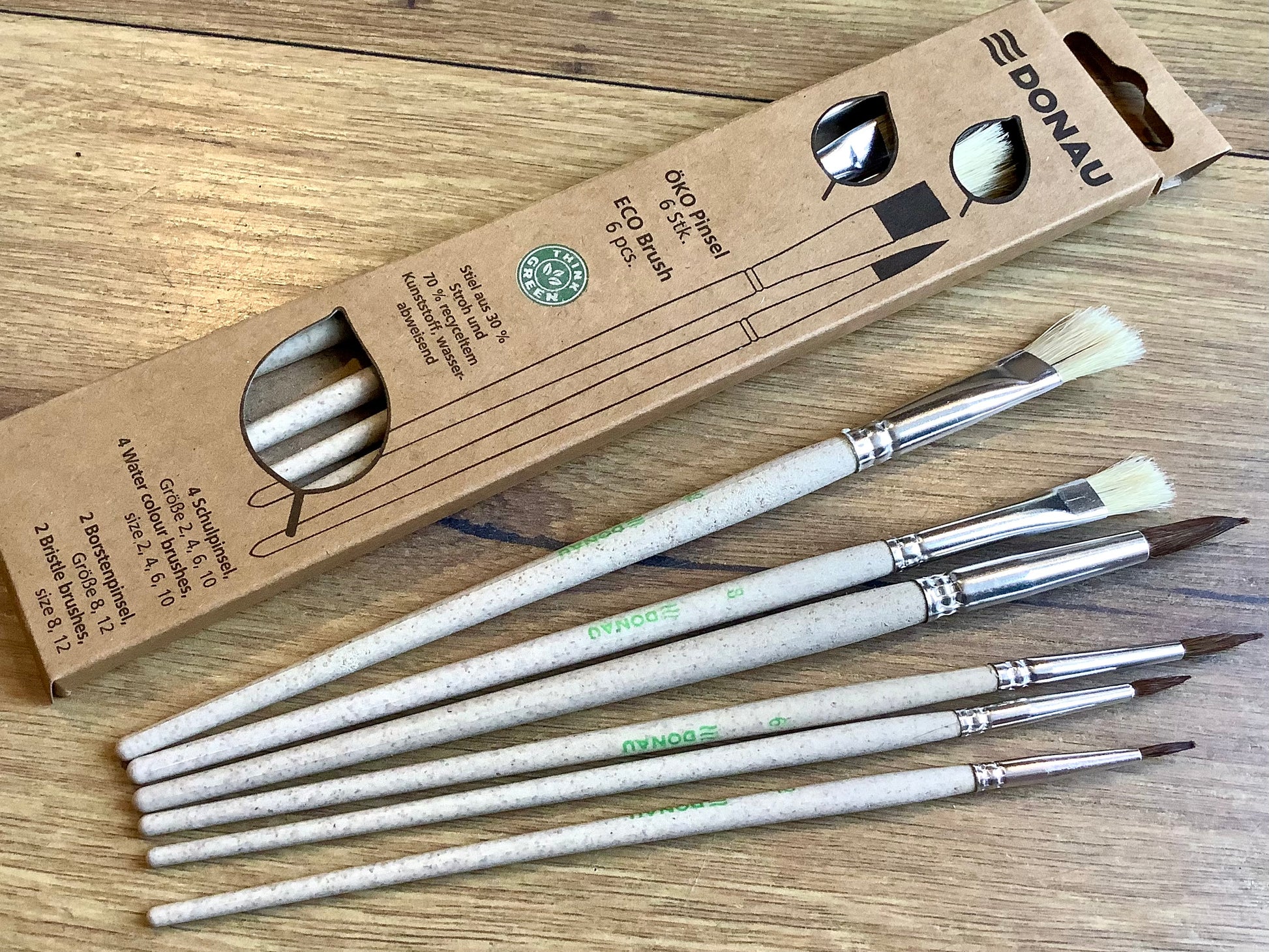 Pinsel-Set öko 6-teilig donau - Polly Paper - Umweltfreundliche Schreibwaren