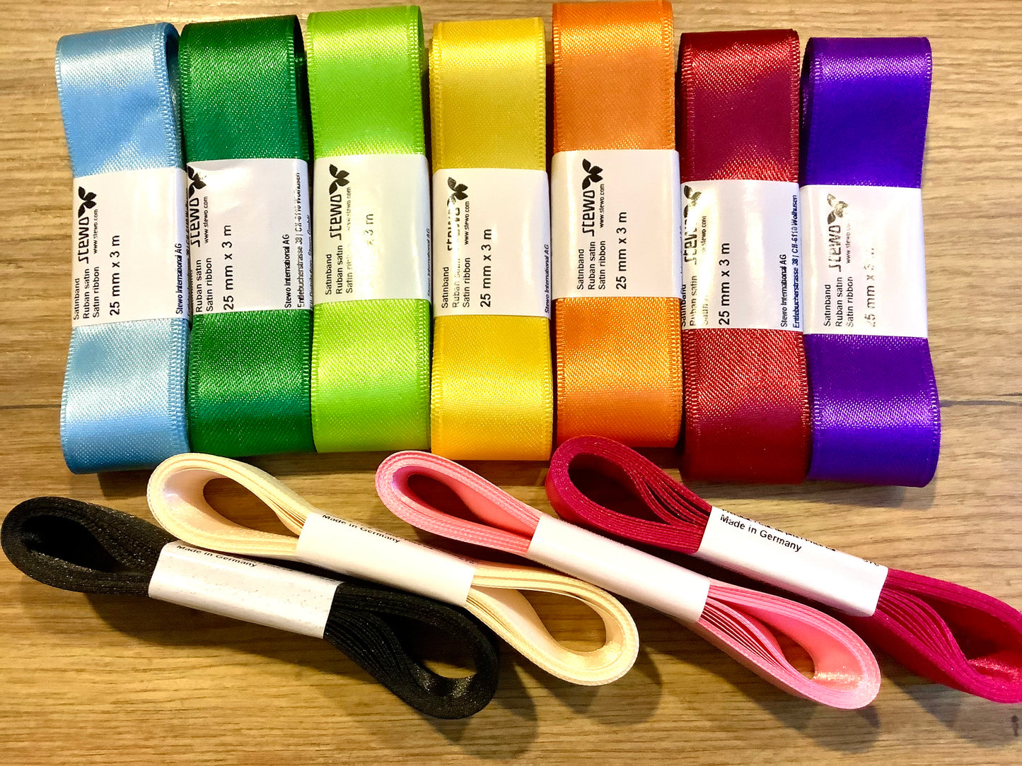 Satinband 25mm Geschenkband Stewo° - Polly Paper - Umweltfreundliche Schreibwaren