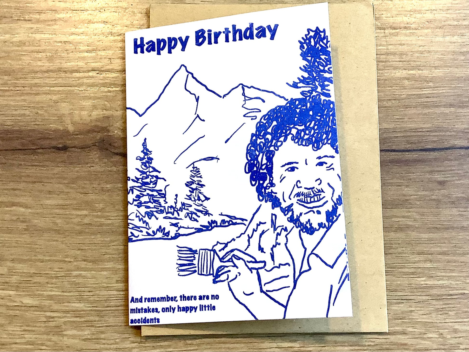 Briefkarte Bob Ross (Superjujupress) - Polly Paper - Umweltfreundliche Schreibwaren