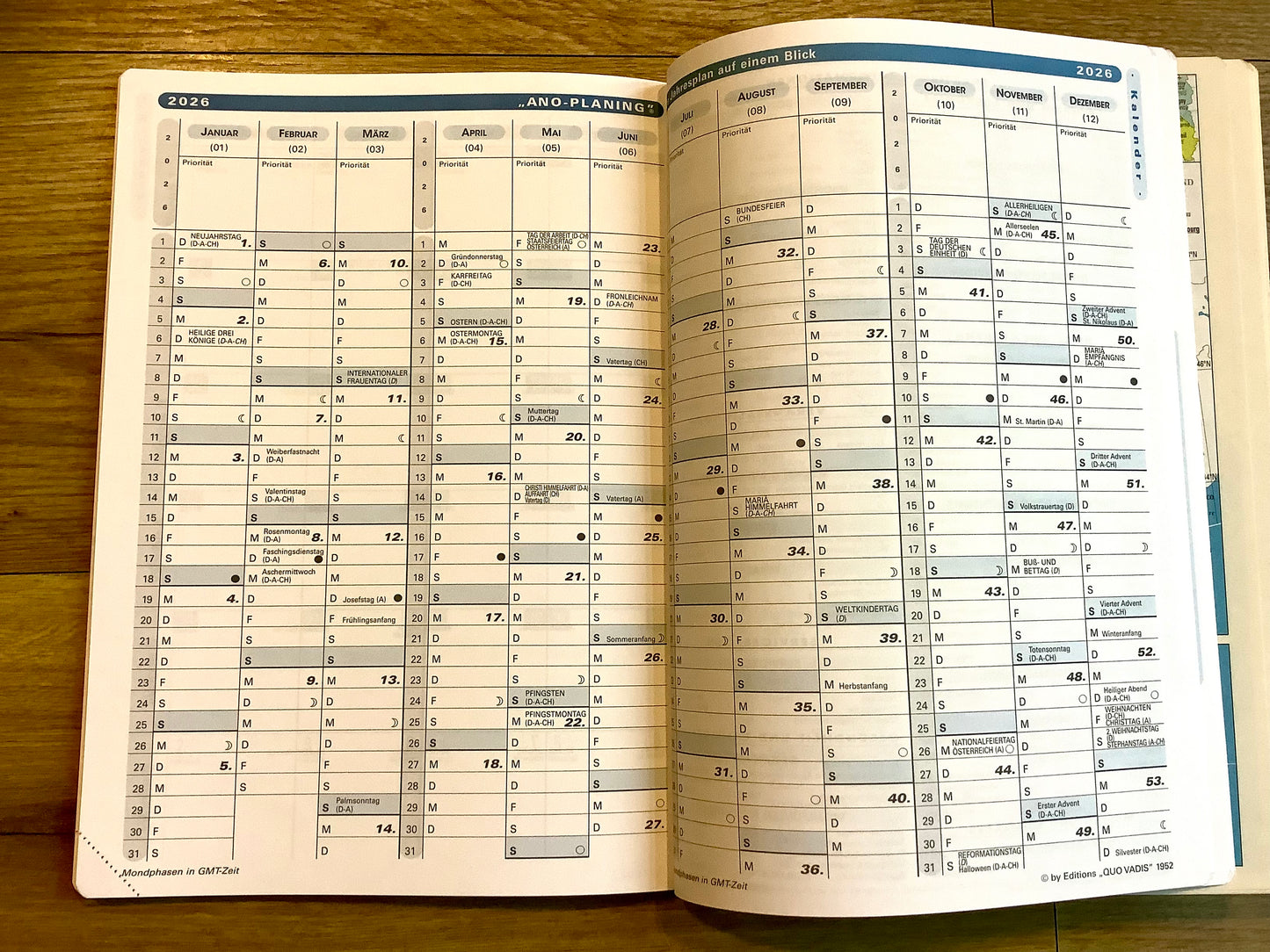 Wochenkalender Prenote Einlage A4 2025 (!) Quo Vadis