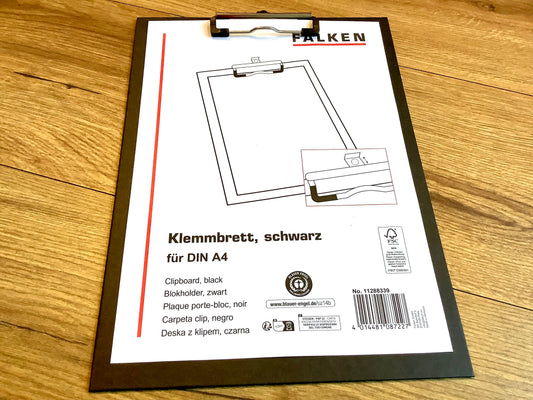 Klemmbrett schwarz Recyclingpappe Falken