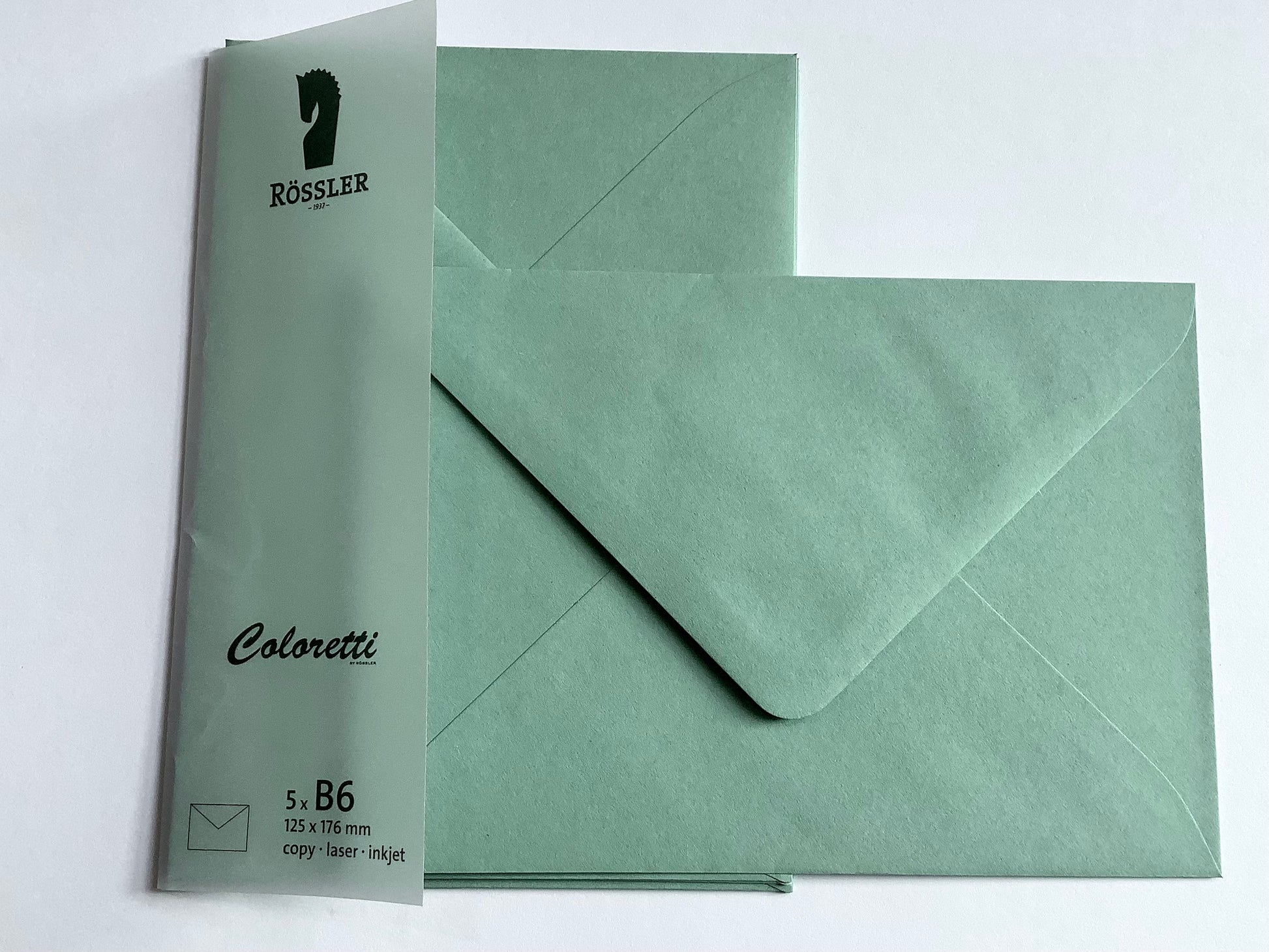 B6 Briefhüllen 5erPack Eucalyptus Rössler - Polly Paper - Umweltfreundliche Schreibwaren