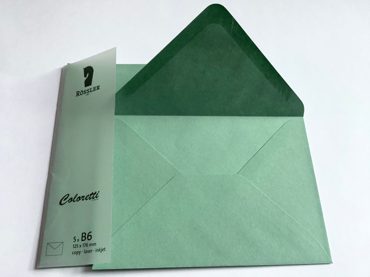 B6 Briefhüllen 5erPack Eucalyptus Rössler - Polly Paper - Umweltfreundliche Schreibwaren