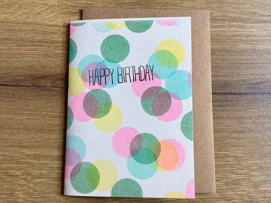 Briefkarte Happy Birthday Dots SJJ Punkte