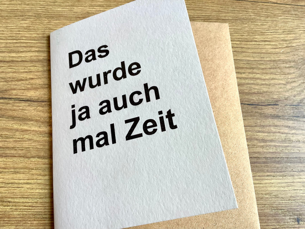 Briefkarte Hochzeit "Wurde ja auch mal Zeit" - Polly Paper - Umweltfreundliche Schreibwaren