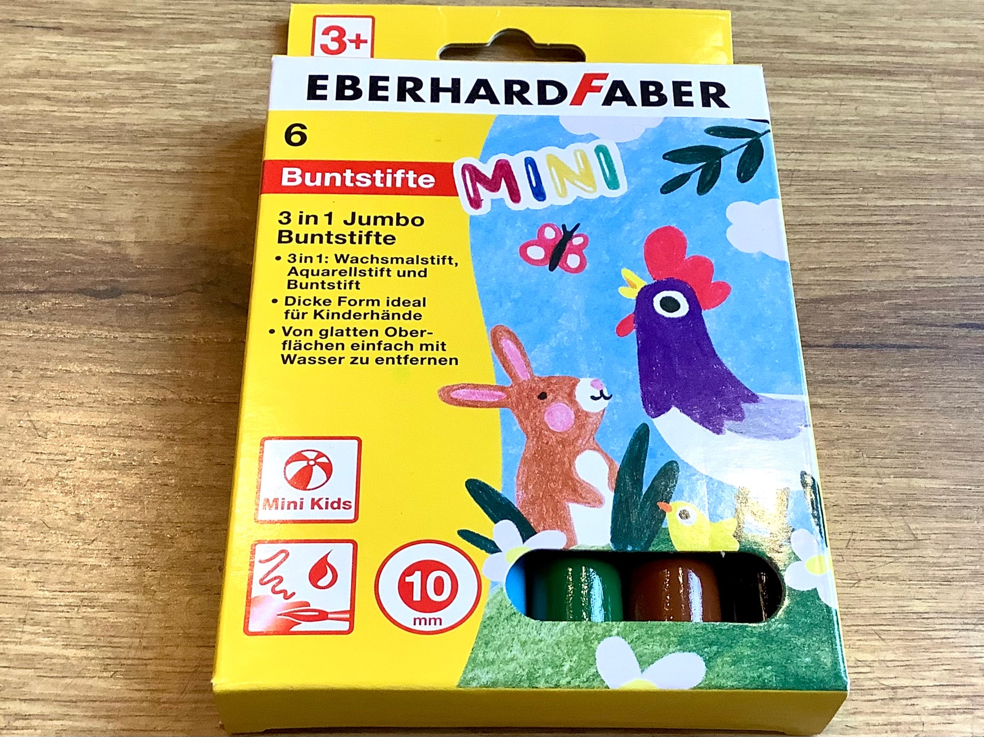 Jumbo MiniMaxi 3in1 Buntstifte wasservermalbar° - Polly Paper - Umweltfreundliche Schreibwaren