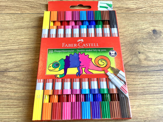 Fasermaler 10 Farben Faber-Castell duo - Polly Paper - Umweltfreundliche Schreibwaren