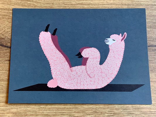 Postkarte Yoga Alpaka A6 (Maydell)