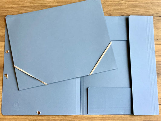 Eckspannmappe blaugrau 3Flügel Recyclingplastik