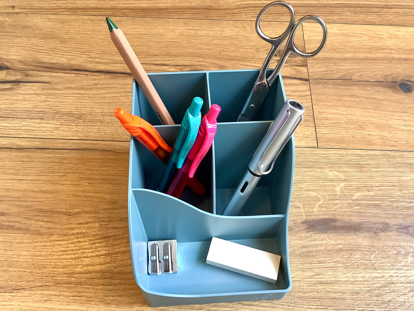 Stifteköcher Recyclingplastik Pen-wave graublau - Polly Paper - Umweltfreundliche Schreibwaren