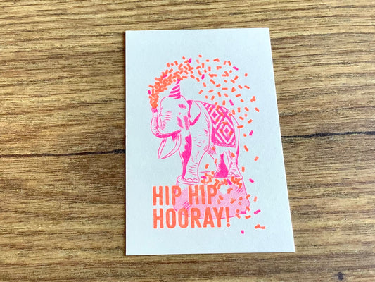 Mini-Karte Hip Hip Hooray! (Togethery) A8 - Polly Paper - Umweltfreundliche Schreibwaren