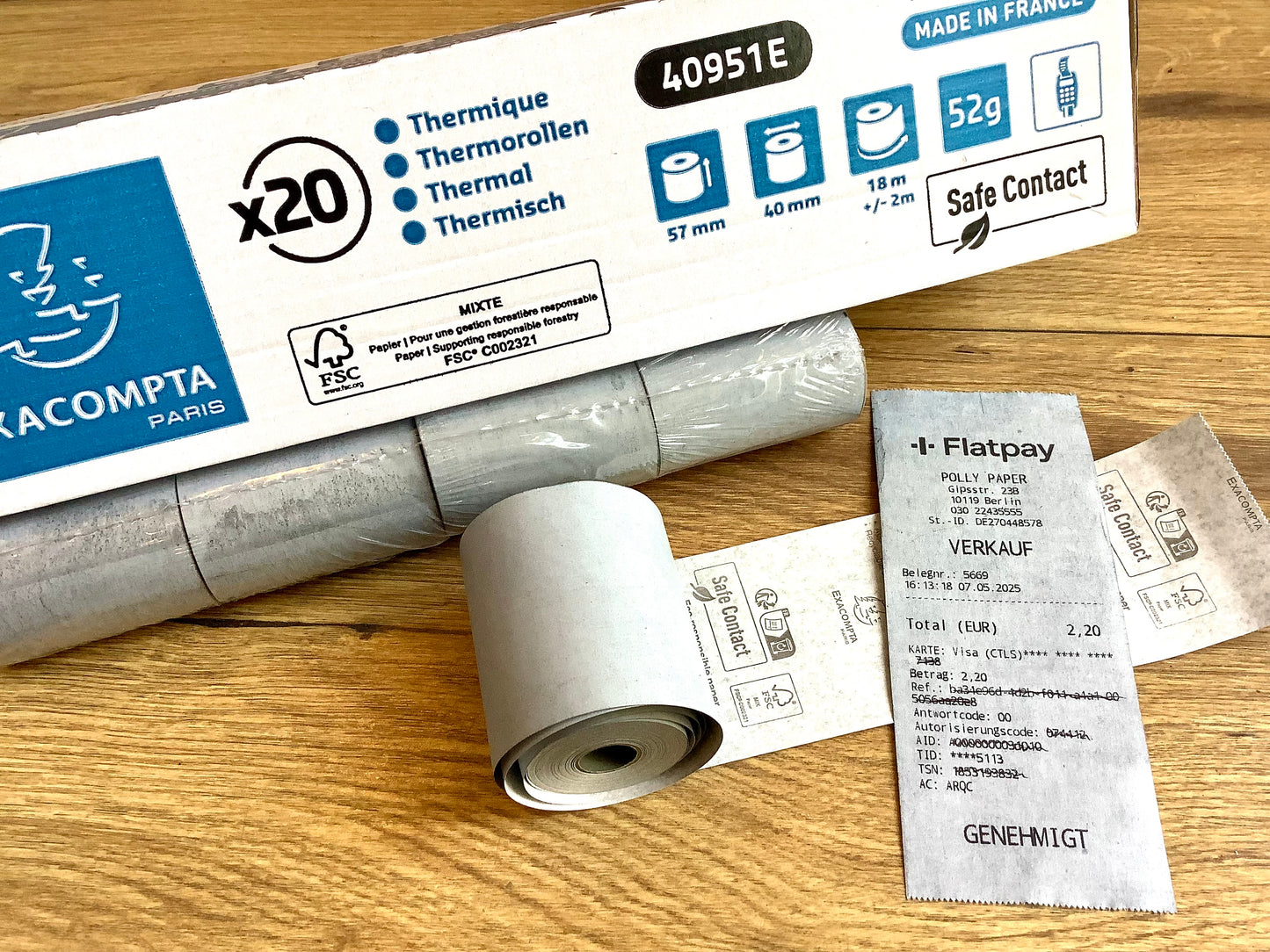 Bonrollen ec Safe Contact 57mm 18m 4cmØ 5St.