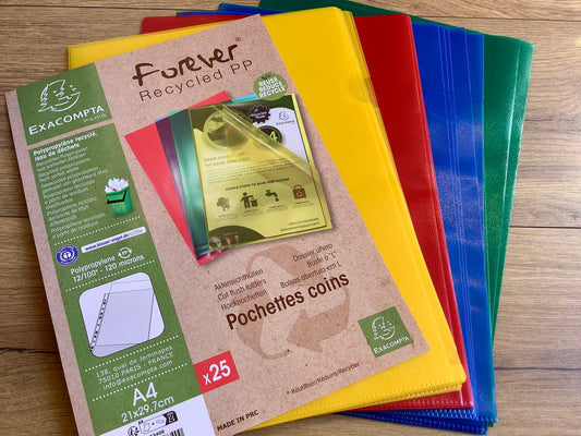 Sichthüllen 25x recycelt Farbmix
